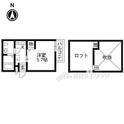 ロフティ四条大宮 1Kの間取図画像
