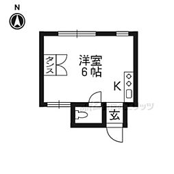 今出川マンション ワンルームの間取図画像