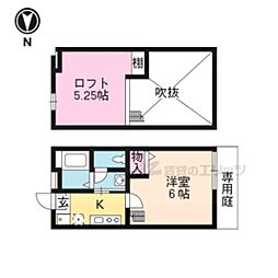ロフティ智恵光院南 1Kの間取図画像