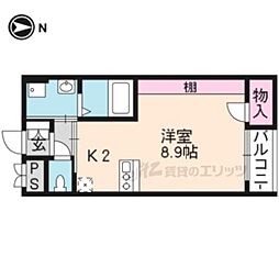 アクアプレイス京都西陣 1Kの間取図画像
