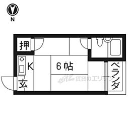 大文字ハイツ ワンルームの間取図画像