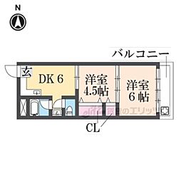 メゾン・ド・白河 2DKの間取図画像