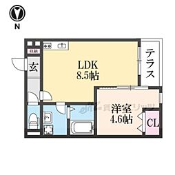 REGIES京都梅小路(レジエス京都梅小路) 1LDKの間取図画像