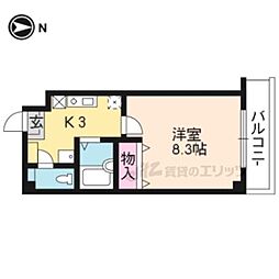 サンパティック参番館 1Kの間取図画像