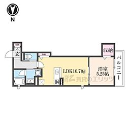 Piso丹波口 1LDKの間取図画像