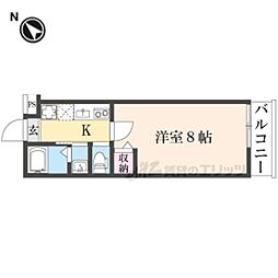 Fortuna鷹峯 1Kの間取図画像