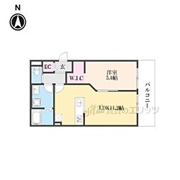 ForestMaison京都北山 WEST 1LDKの間取図画像