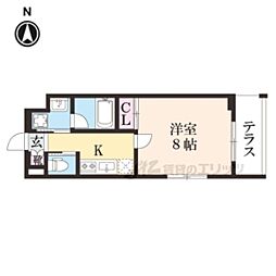 フーガス 1Kの間取図画像