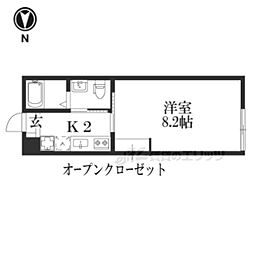 サンクトスコート五条室町 1Kの間取図画像