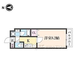 プールトゥジュール双ヶ岡 1Kの間取図画像