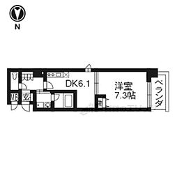 アスヴェル京都市役所前3 1DKの間取図画像