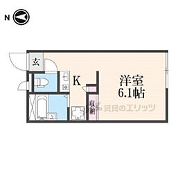 レオパレスグリーン 1Kの間取図画像