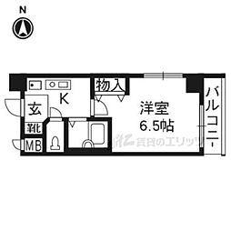 プレサンス京都烏丸御池 1Kの間取図画像