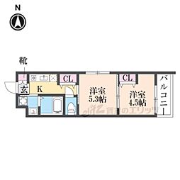 ARCOBALENO KYOTO NISHIKYOGOKU 2Kの間取図画像