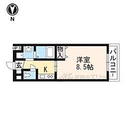 グリーンヒル上池田 1Kの間取図画像