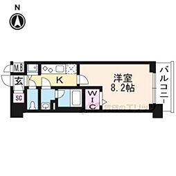 ベラジオ雅び京都西院 1Kの間取図画像