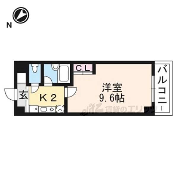 滋賀県草津市追分二丁目(賃貸マンション1K・2階・25.50㎡)の写真 その2