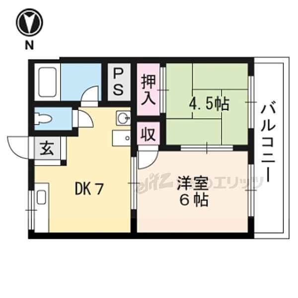 滋賀県草津市野路東5丁目(賃貸マンション2DK・2階・37.00㎡)の写真 その2