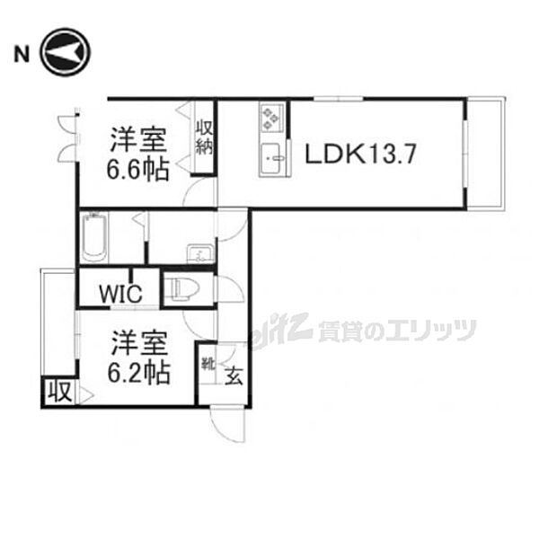 Ｗｉｓｔｅｒｉａ 201｜滋賀県長浜市平方町(賃貸マンション2LDK・2階・63.41㎡)の写真 その2