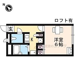 レオパレスパピルスHTY 1Kの間取図画像