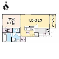 JR湖西線 近江今津駅 徒歩7分の賃貸アパート 1階1LDKの間取り