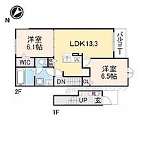 滋賀県東近江市建部日吉町字竹ヶ鼻（賃貸アパート2LDK・2階・59.58㎡） その2