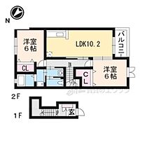 滋賀県愛知郡愛荘町野々目（賃貸アパート2LDK・2階・57.02㎡） その2