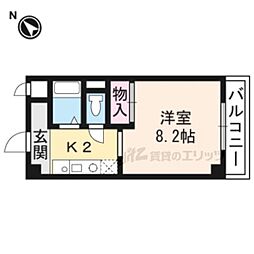 第2コーポ朝倉 1Kの間取図画像