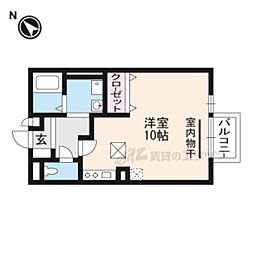 JR湖西線 志賀駅 徒歩3分の賃貸アパート 1階ワンルームの間取り