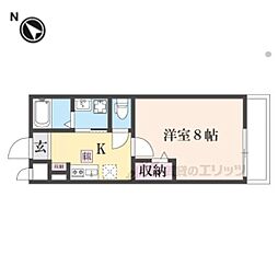 フェニックスII 2階1Kの間取り