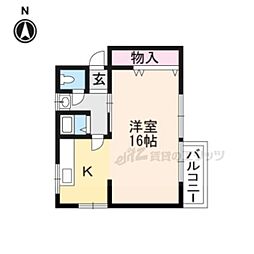 ＣＯＶＯ 2階ワンルームの間取り