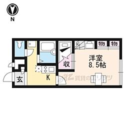 レオパレスy'scourt日野 1Kの間取図画像