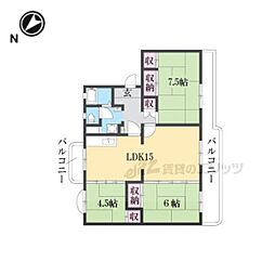 グリーンライフ唐橋 3LDKの間取図画像