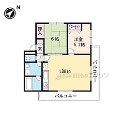 JR東海道・山陽本線 栗東駅 徒歩7分の賃貸アパート 3階2LDKの間取り