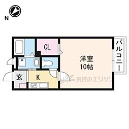 エスティ―アール16 2階1Kの間取り