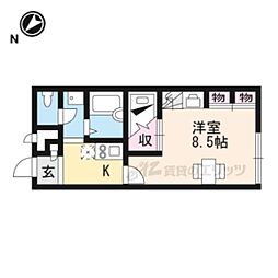 レオパレスＴＳおおつか 1階1Kの間取り