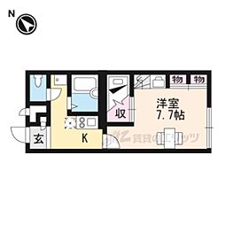 レオパレスアンス　リヴィエール 1階1Kの間取り