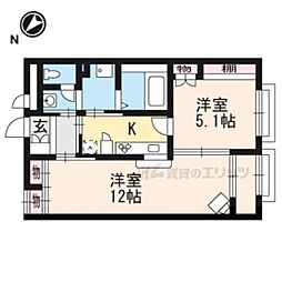 JR東海道・山陽本線 栗東駅 徒歩18分の賃貸アパート 2階1LDKの間取り