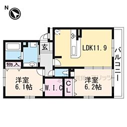 Ｅｓｐｏｉｒ 3階2LDKの間取り