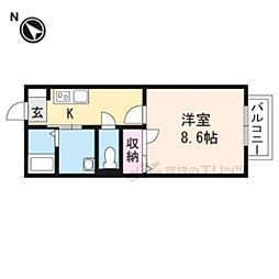 カーサフェリス 1Kの間取図画像