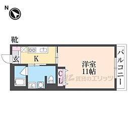 ヴィア夢木香近江八幡I 2階1Kの間取り