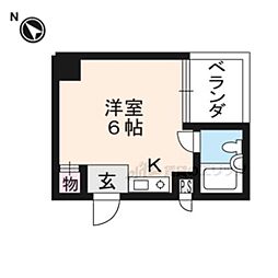レイクフェスタ大津 ワンルームの間取図画像