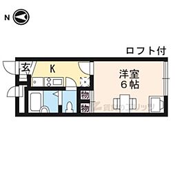 レオパレスKOHAN 1Kの間取図画像