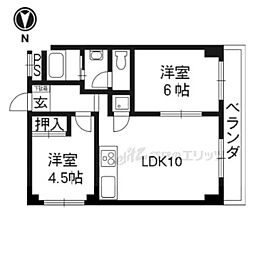 アベール大江 2LDKの間取図画像