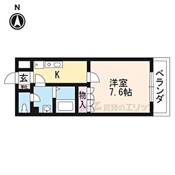 ロイヤルヒルズ 1Kの間取図画像