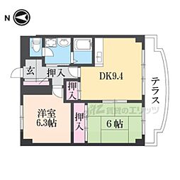 サウスビレッジ 2DKの間取図画像