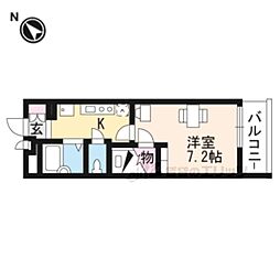 レオパレスリバーコートNEO 1Kの間取図画像