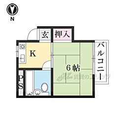 コーポSSK-1 1DKの間取図画像