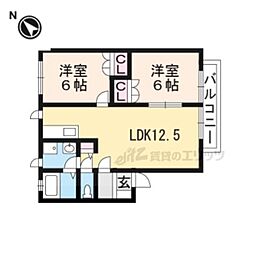 サニーコート 2LDKの間取図画像