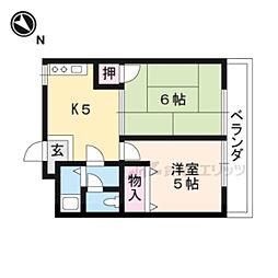RoyalEmondKUSATSU 2DKの間取図画像